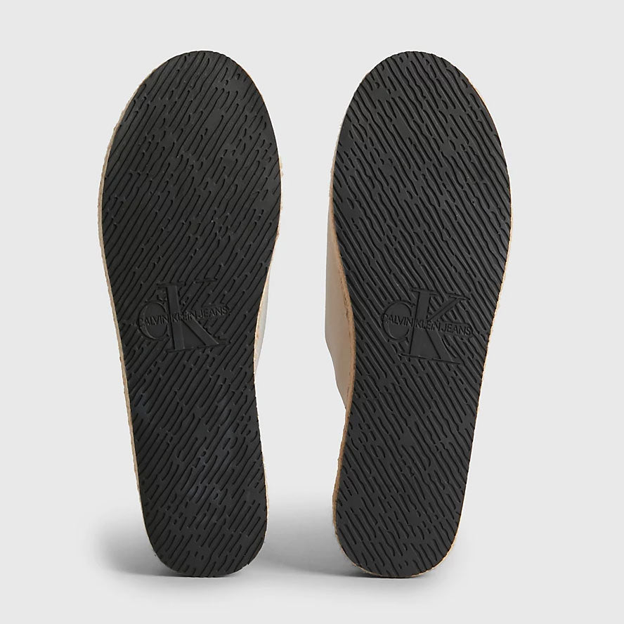 Flatform Suede Mule Espadrilles - White