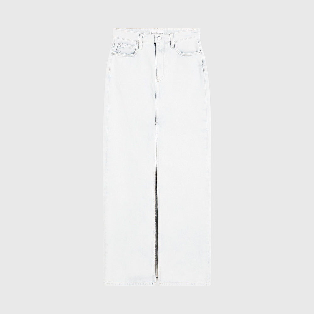 Slit Maxi Denim Skirt - Denim Light
