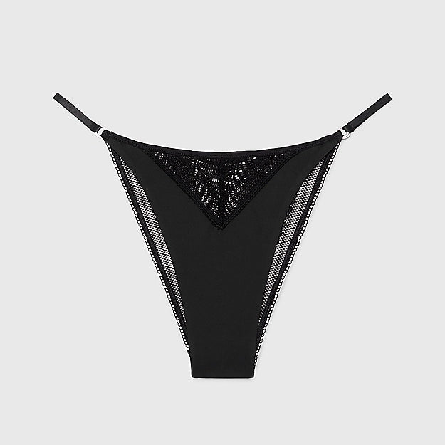 High Leg Tanga - Black