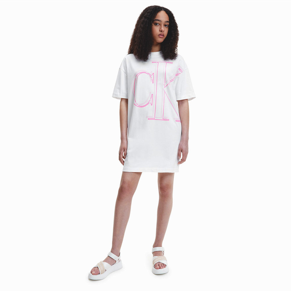 Illuminated T-Shirt Dress - White