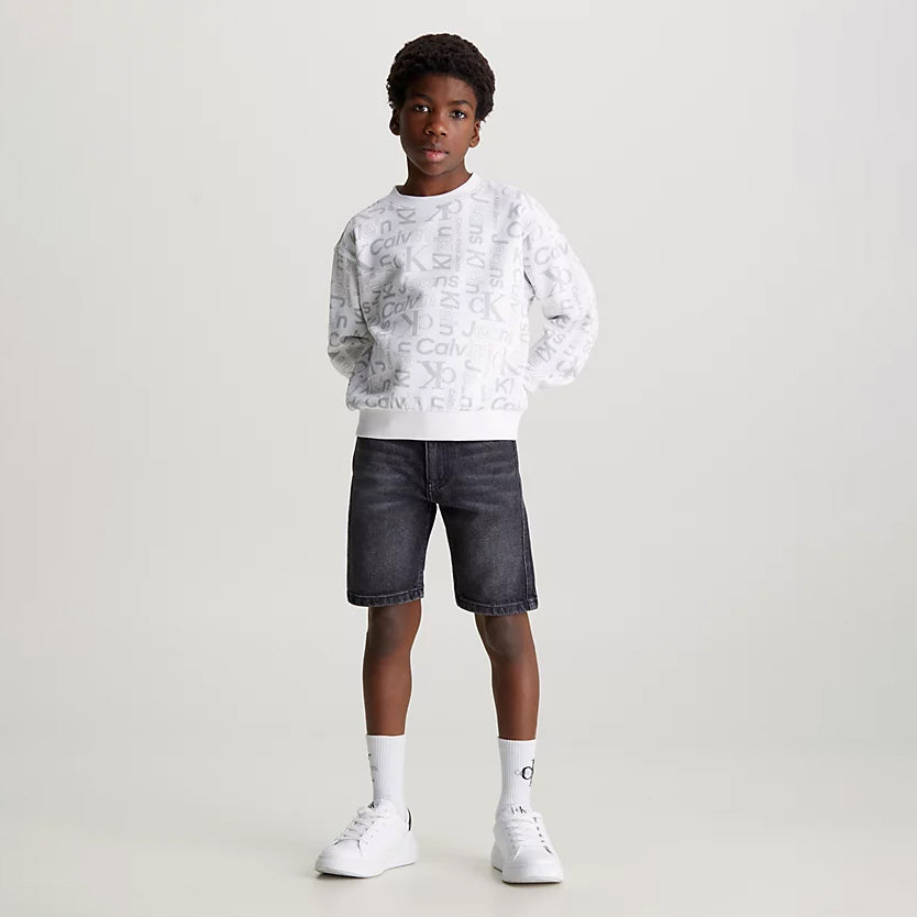 All Over Print Crewneck - Grey Multi