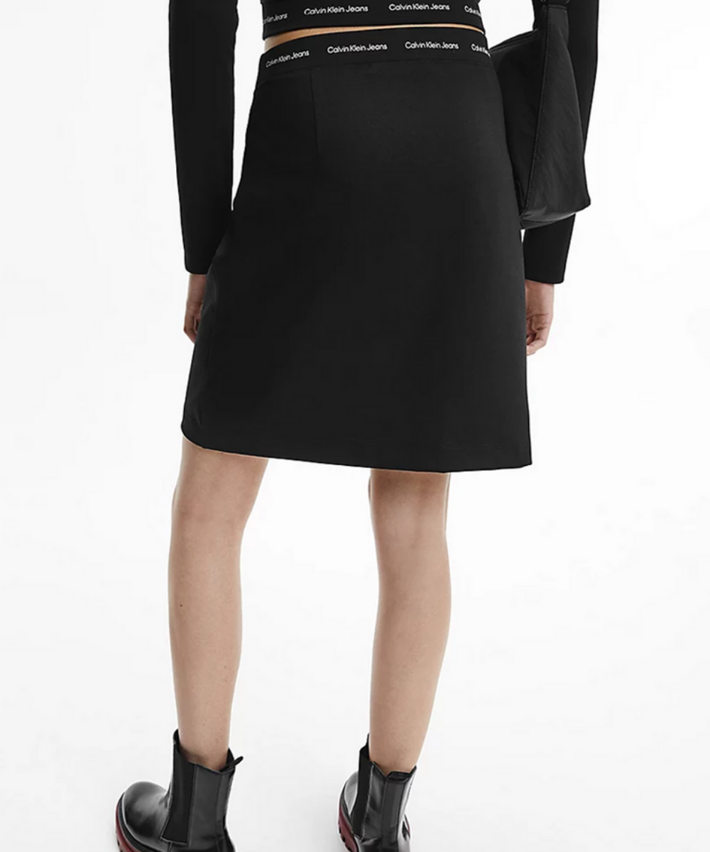 Recycled Milano Jersey Mini Skirt Black