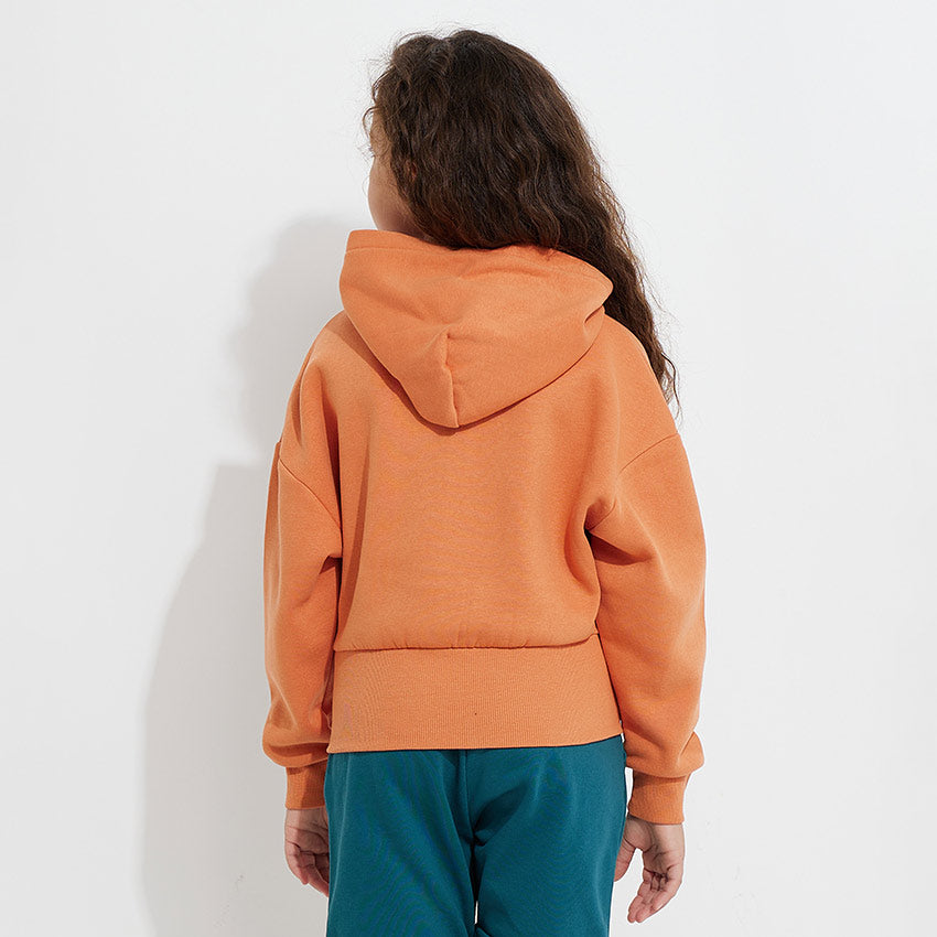 Kids Monogram Hoodie - Burnt Orange