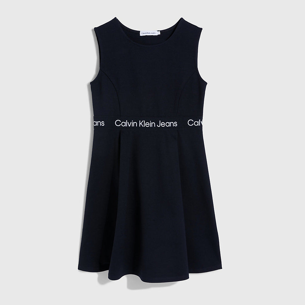 Kids Logo Tape Punto Sleeveless Dress - Black