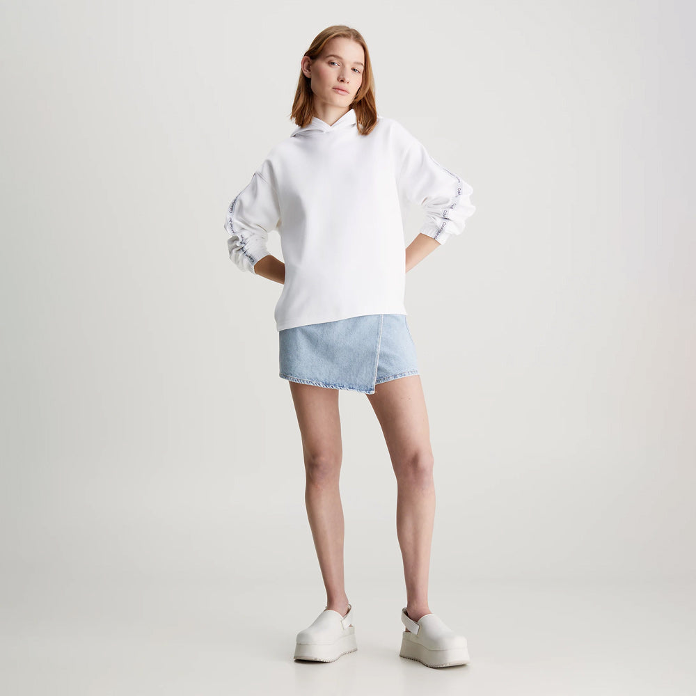 Logo Elastic Hoodie - White