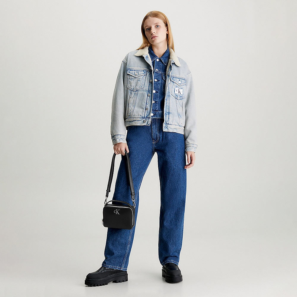 Minimal Monogram Camera Bag - Black