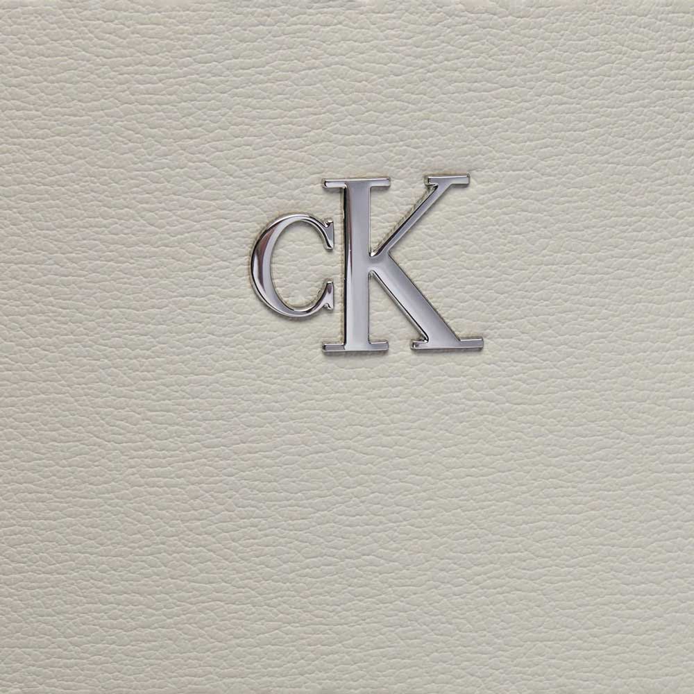 Minimal Monogram Slim Tote Bag - Stone