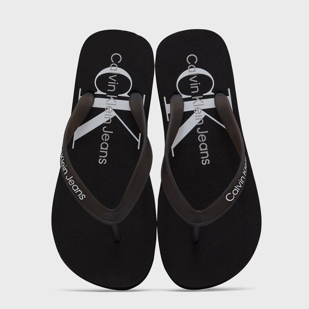 Monogram Logo Flip Flops - Black