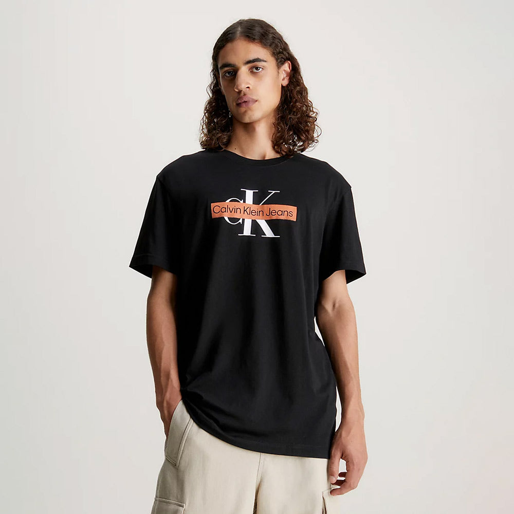 Calvin Klein Monologo Stencil T-Shirt - Black
