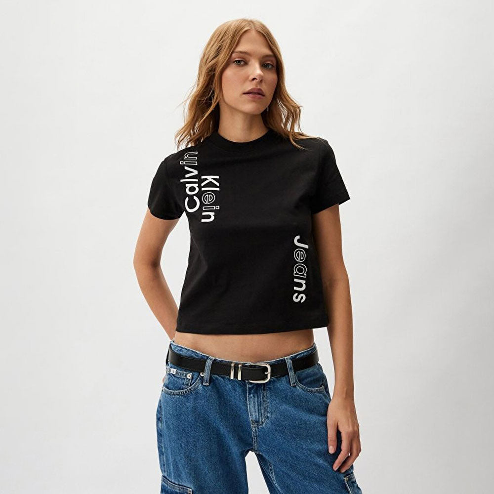 Multi Placement Logo Baby T-Shirt - Black