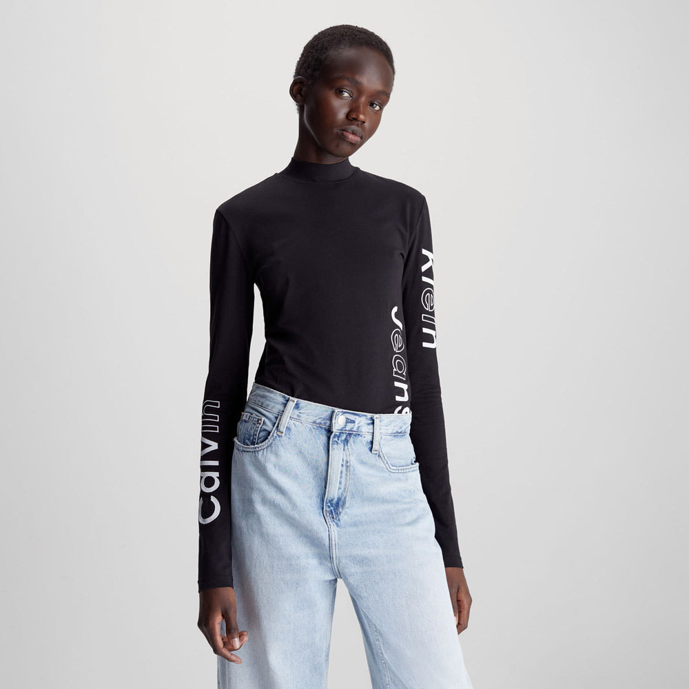 Multi Placement Logo Long Sleeve - Black