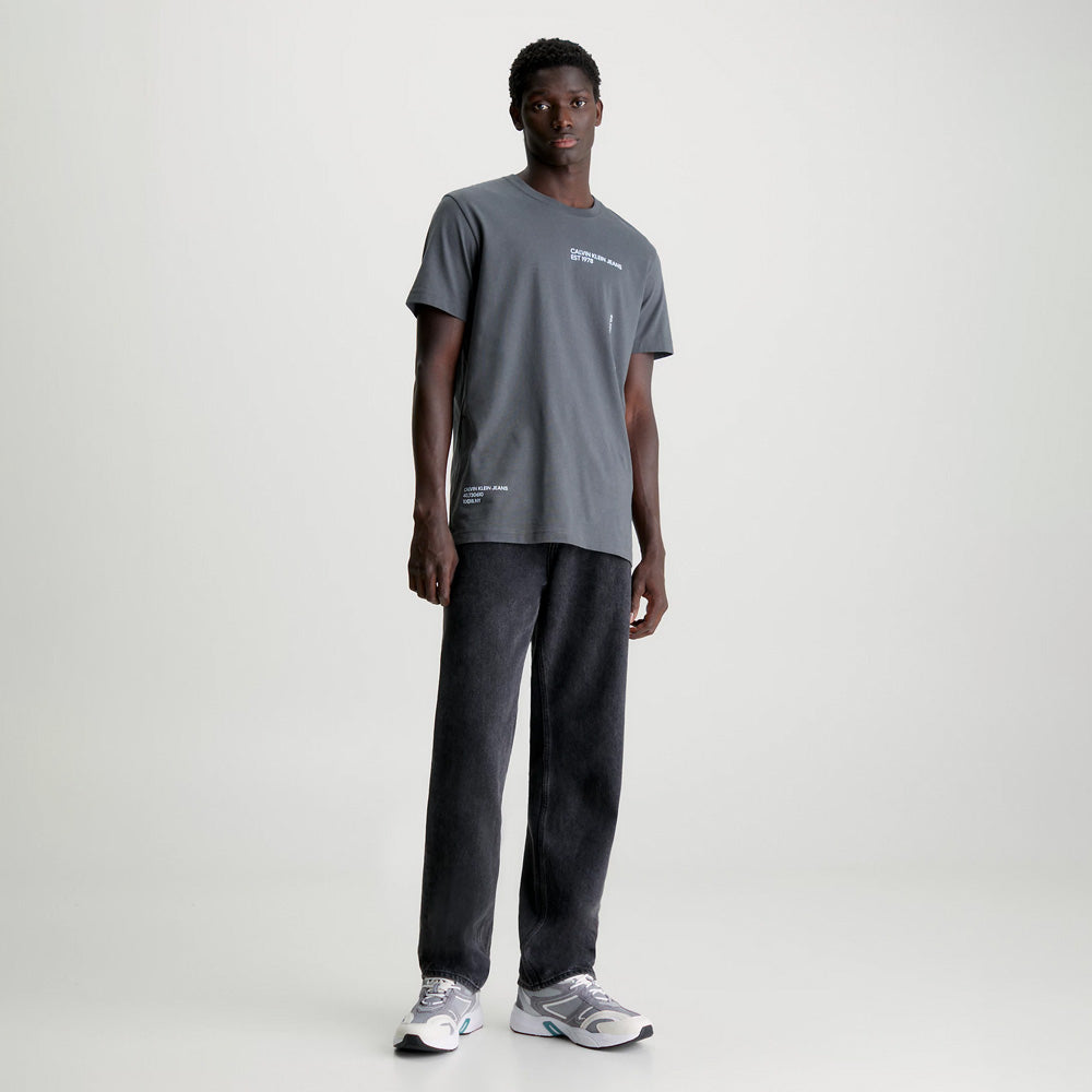 Multi Text T- Shirt - Dark Grey