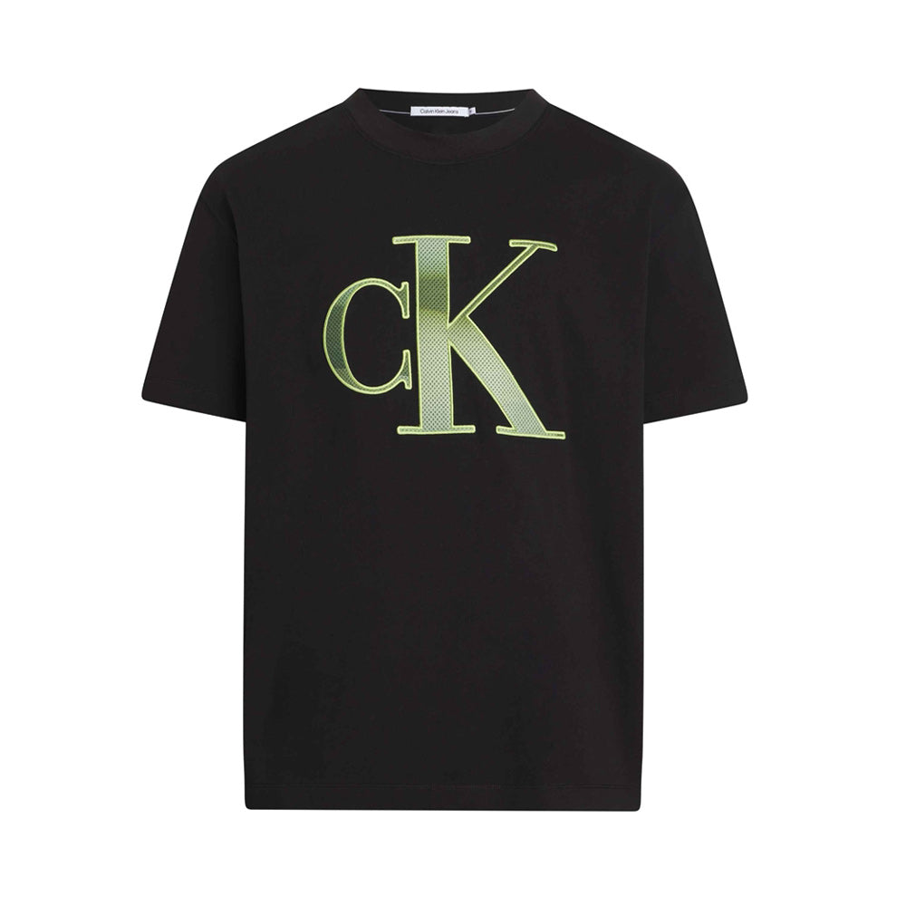 Perforated Monologo T-Shirt - Black