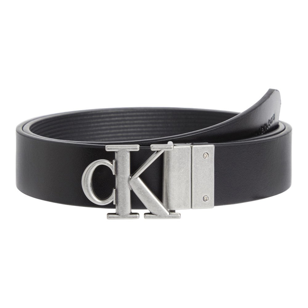 Round Leather Belt 30mm - Black