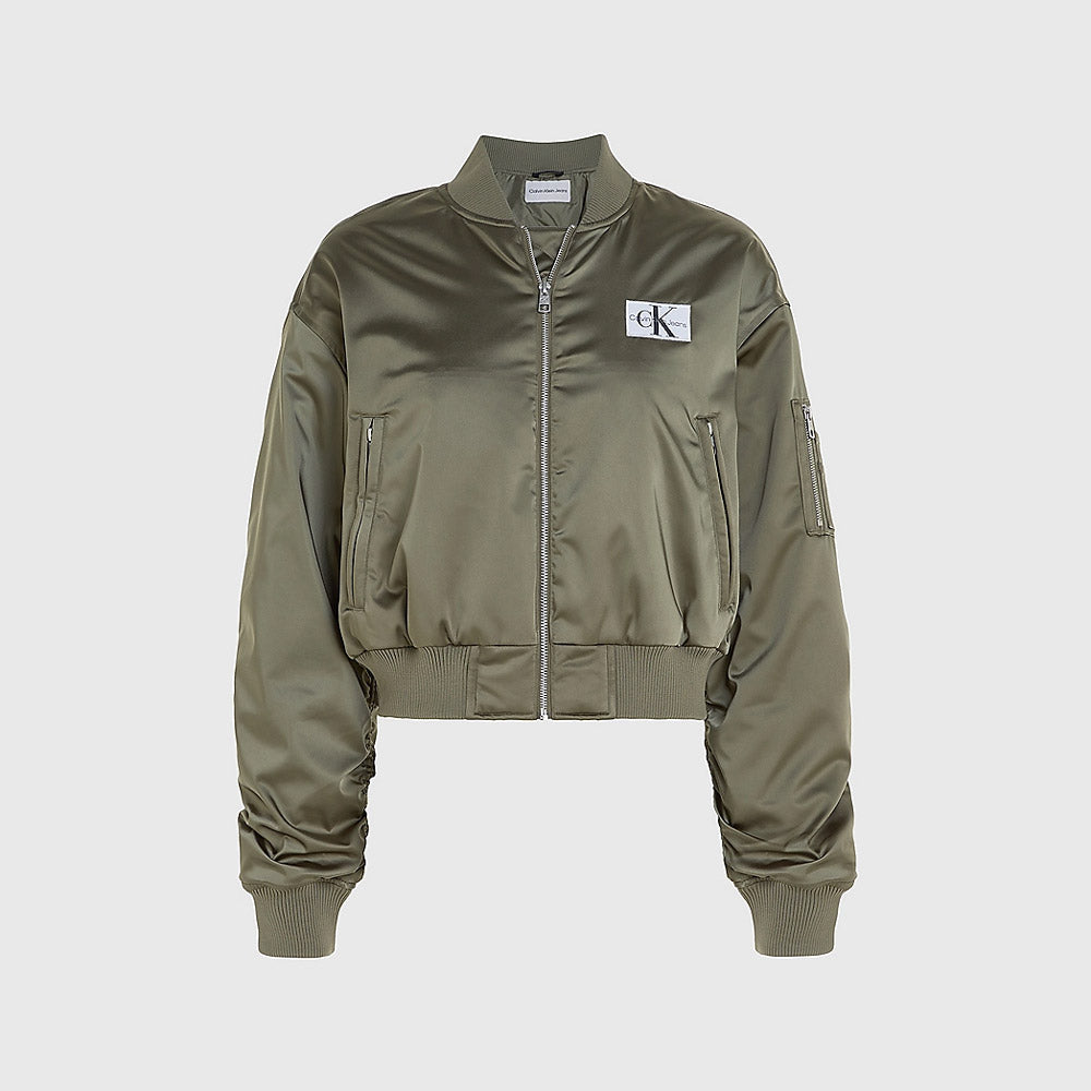 Satin Bomber - Olive