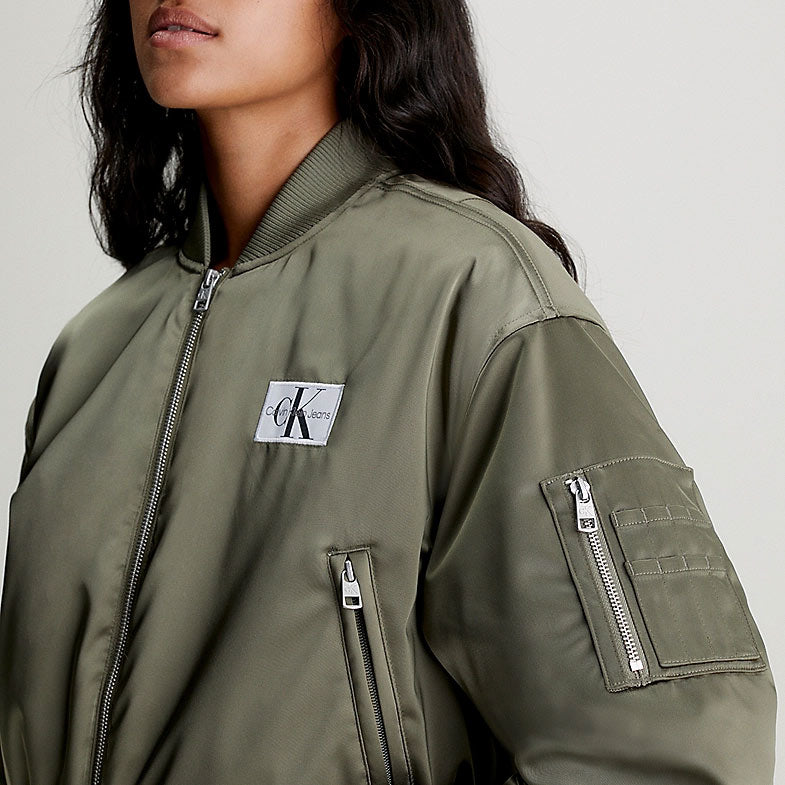 Satin Bomber - Olive