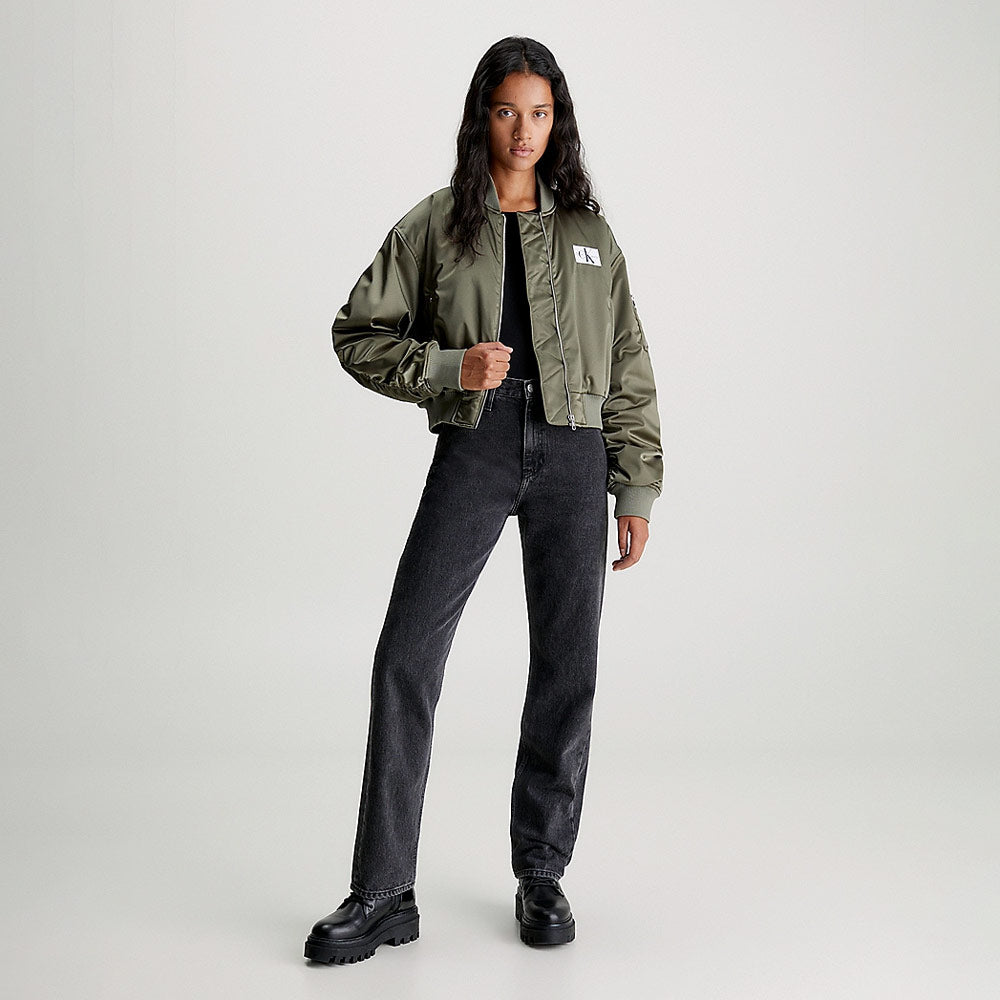Satin Bomber - Olive