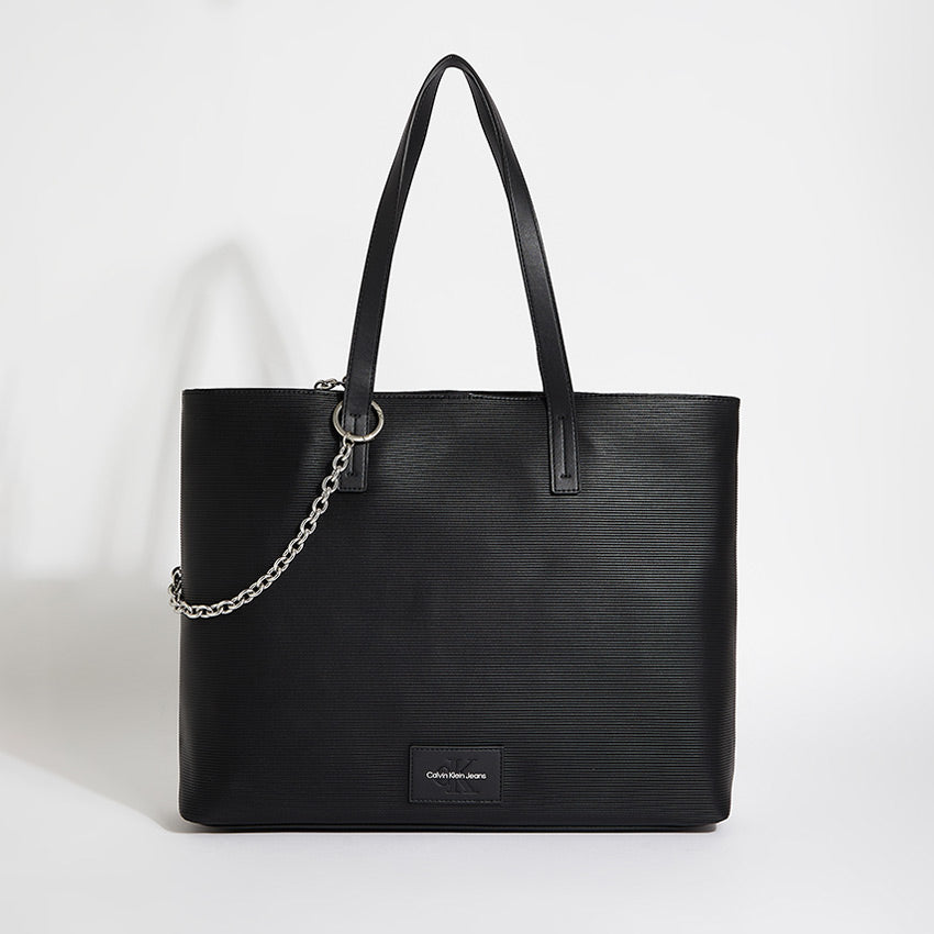 Calvin Klein Textured Logo Badge Tote Bag - Bag