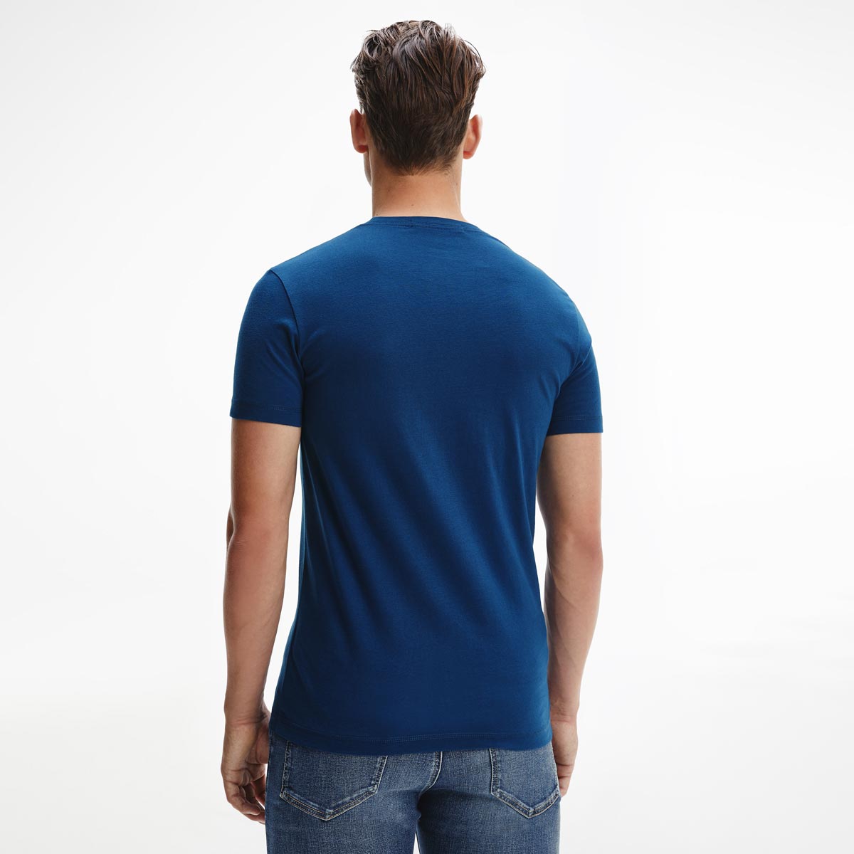 SLIM MONOGRAM Cotton T-SHIRT - Blue