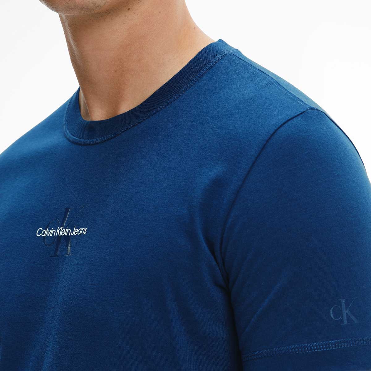 SLIM MONOGRAM Cotton T-SHIRT - Blue