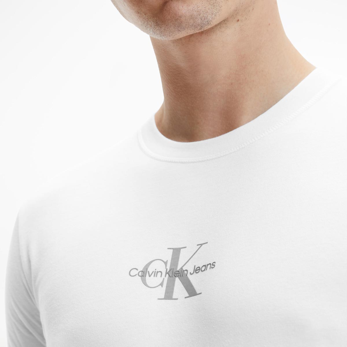 Slim Monogram Cotton T-Shirt - White