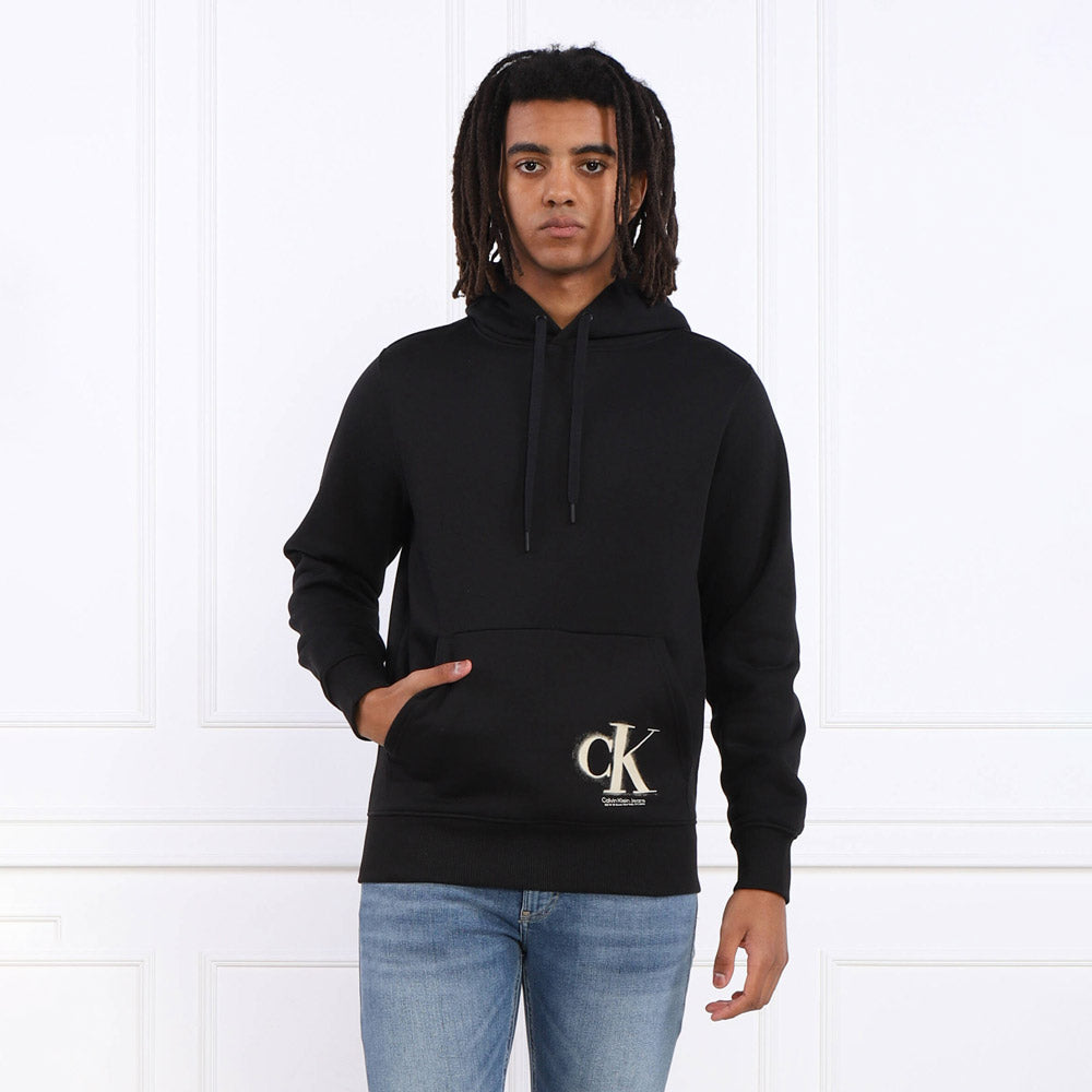 Spray Monogram Hoodie - Black