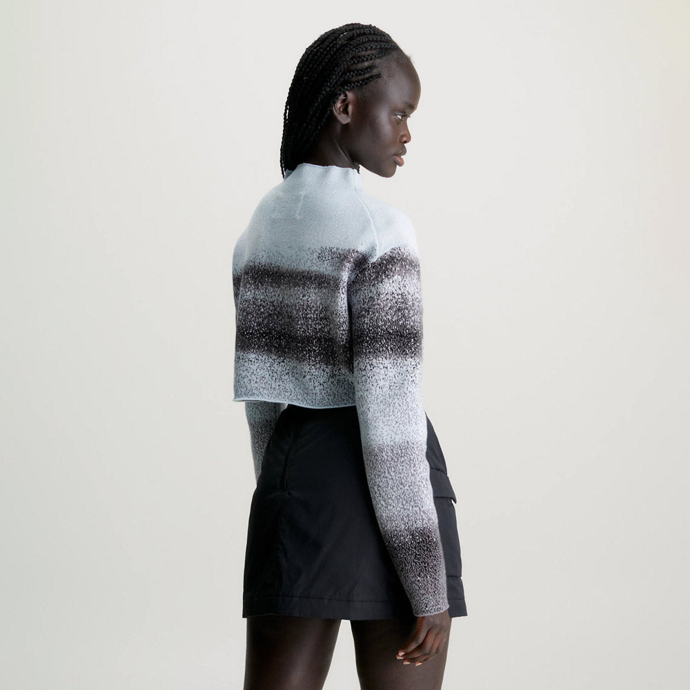 Spray Jacquard Sweater - Blue Multi