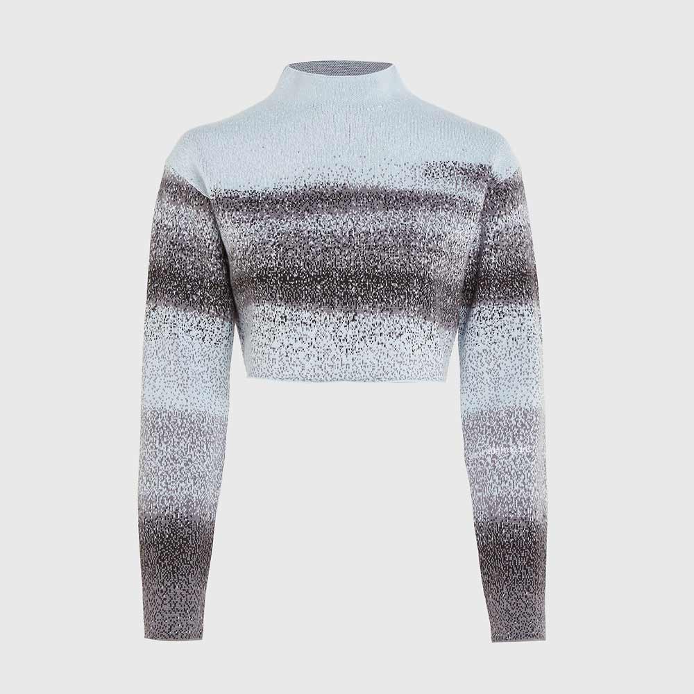 Spray Jacquard Sweater - Blue Multi