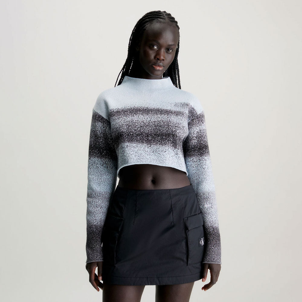 Spray Jacquard Sweater - Blue Multi