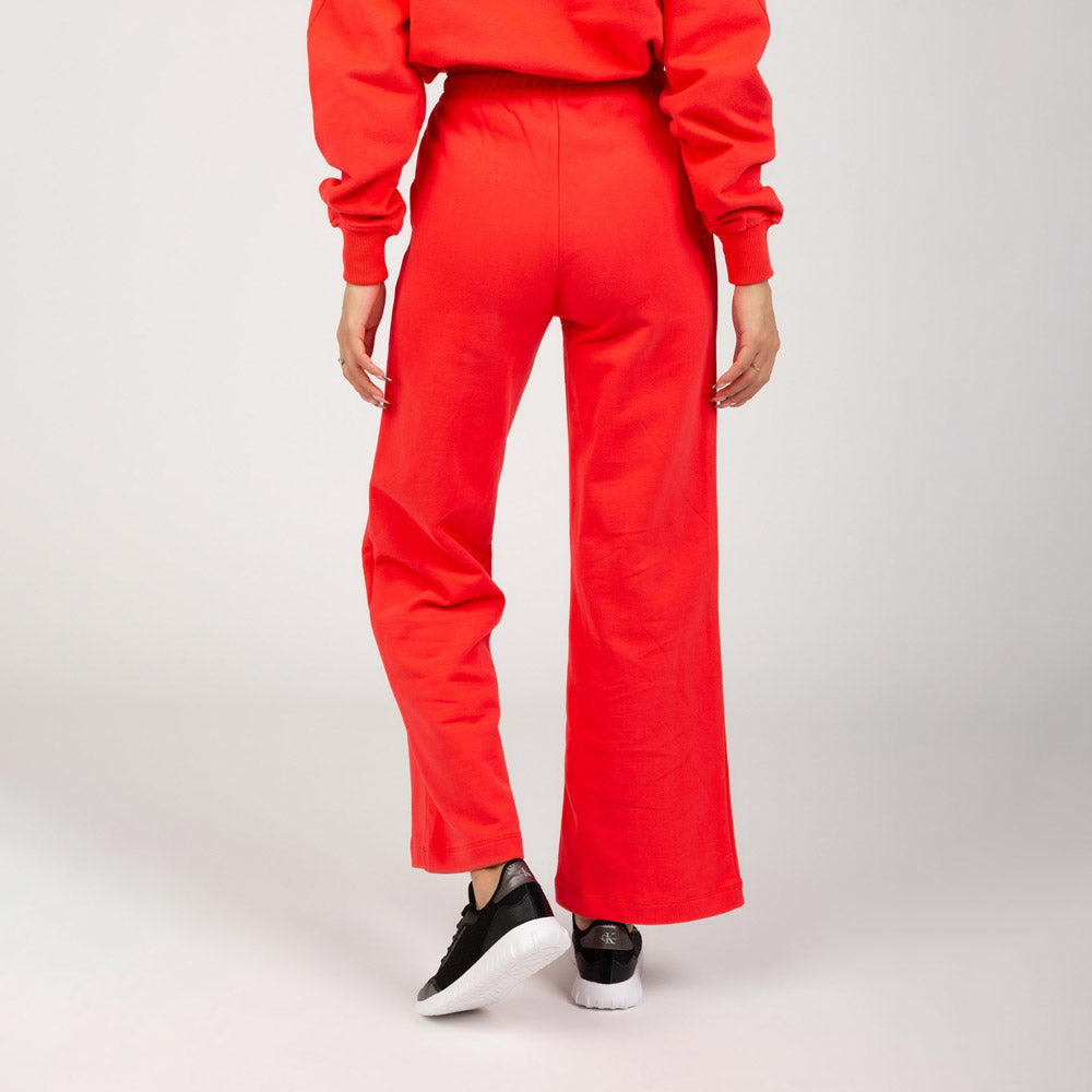 Stacked Logo Wide Leg Jog Pant - Red