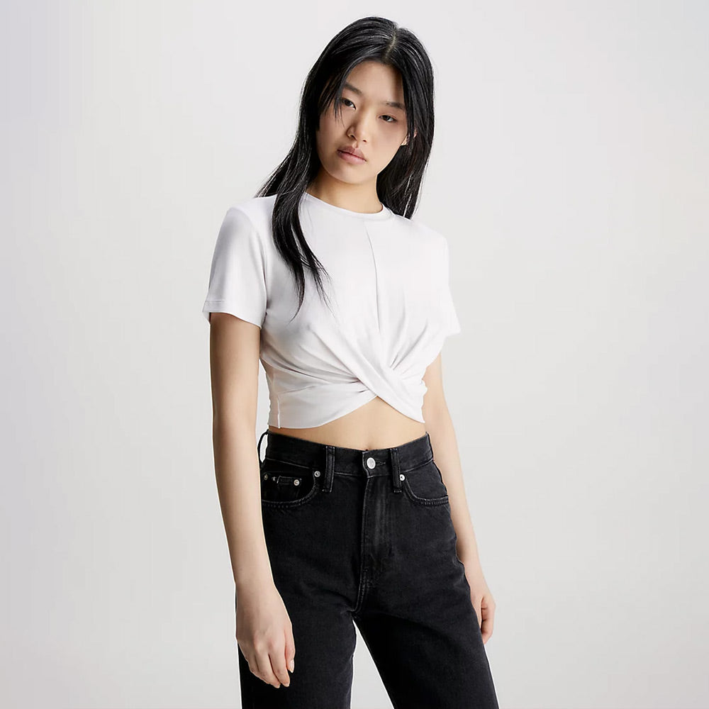 Twisted Cropped Top - White