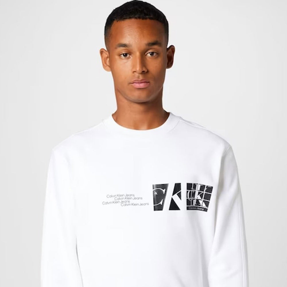 Urban Multi Graphic Crew Sweatshirt - White