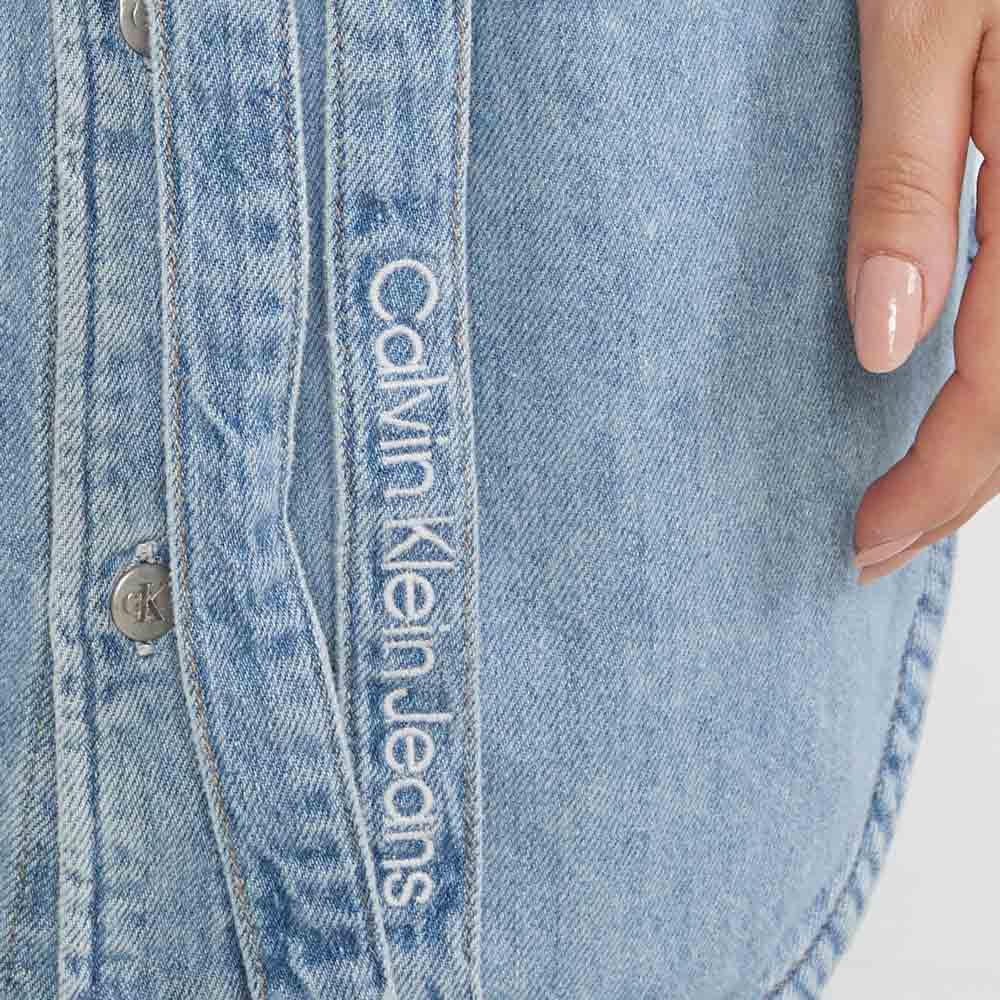 Belted Shirt Dress - Denim Light