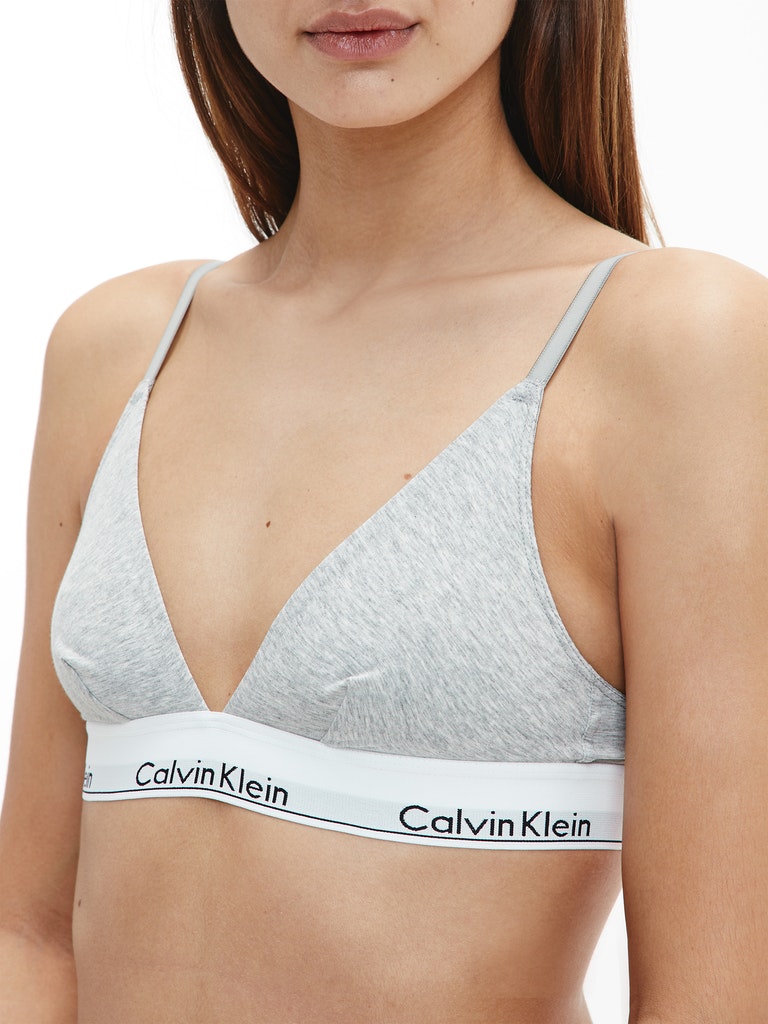 CK Triangle Bralette Modern Cotton Grey