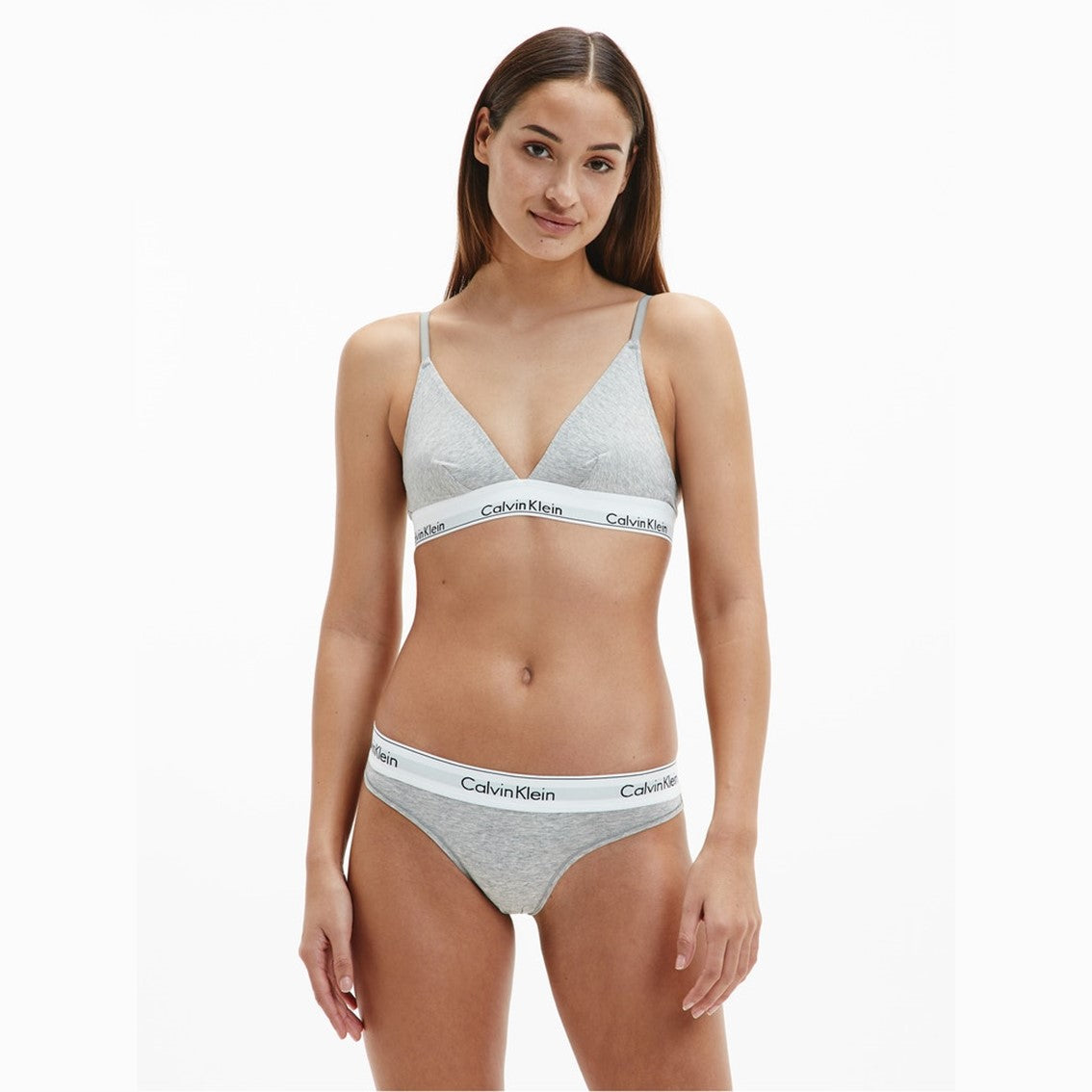 CK Triangle Bralette Modern Cotton Grey