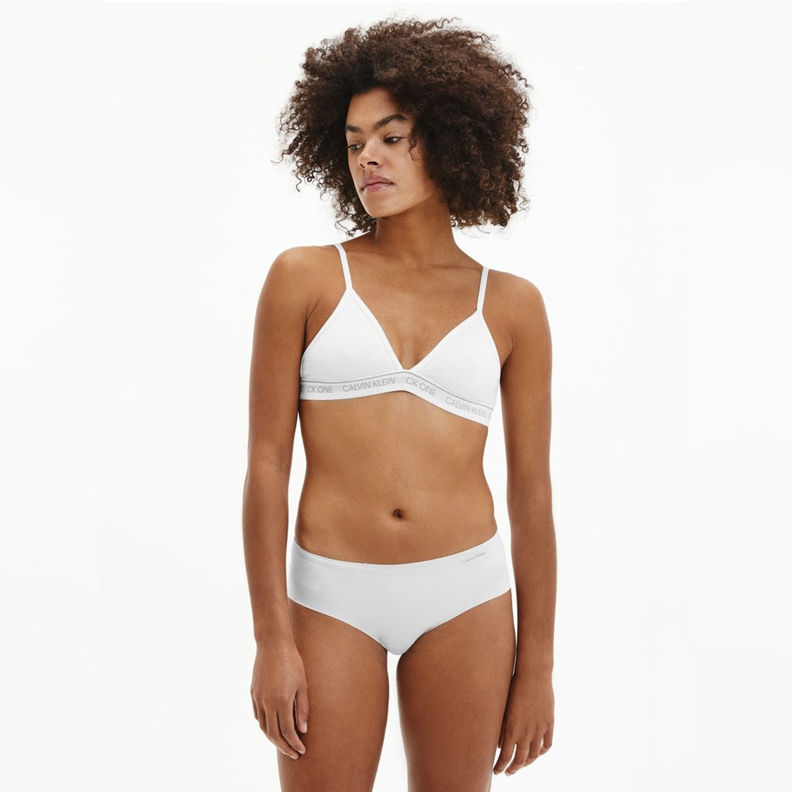 CK Triangle Bralette Modern Cotton White