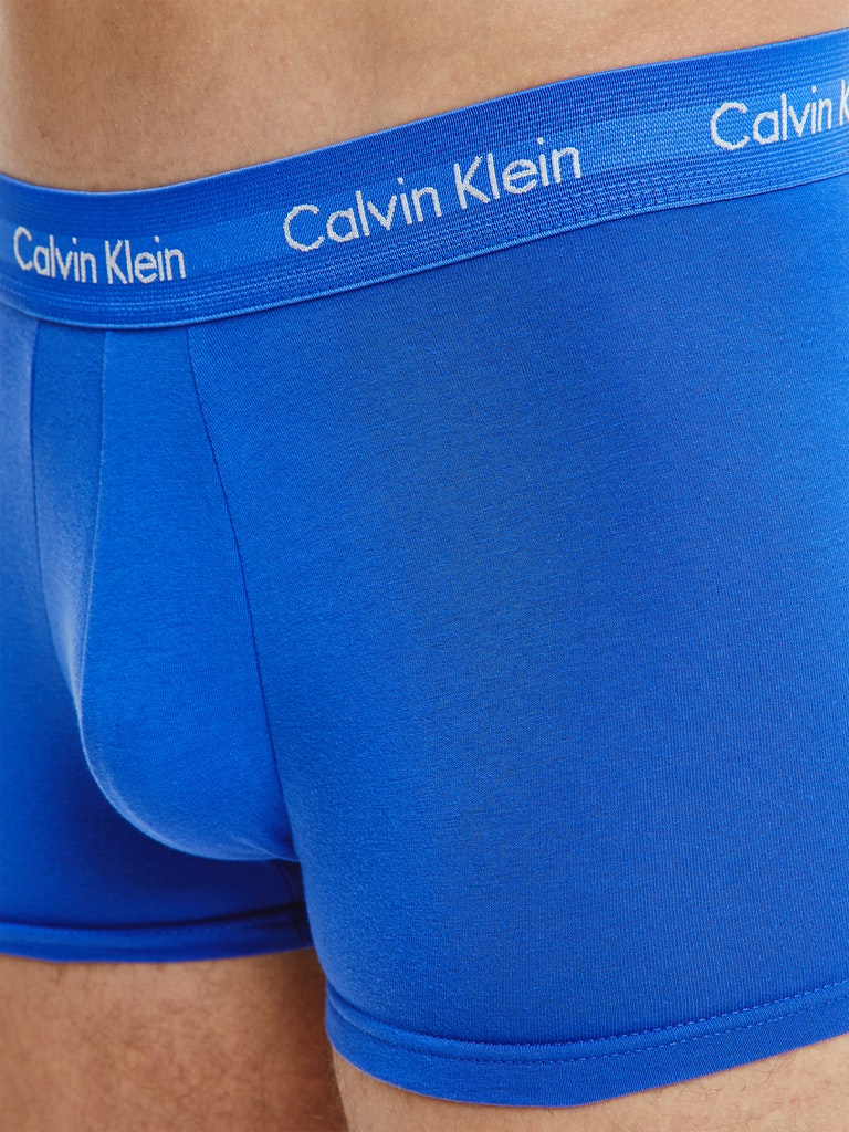 3 Pack Low Rise Cotton Stretch Trunks Blue Multi