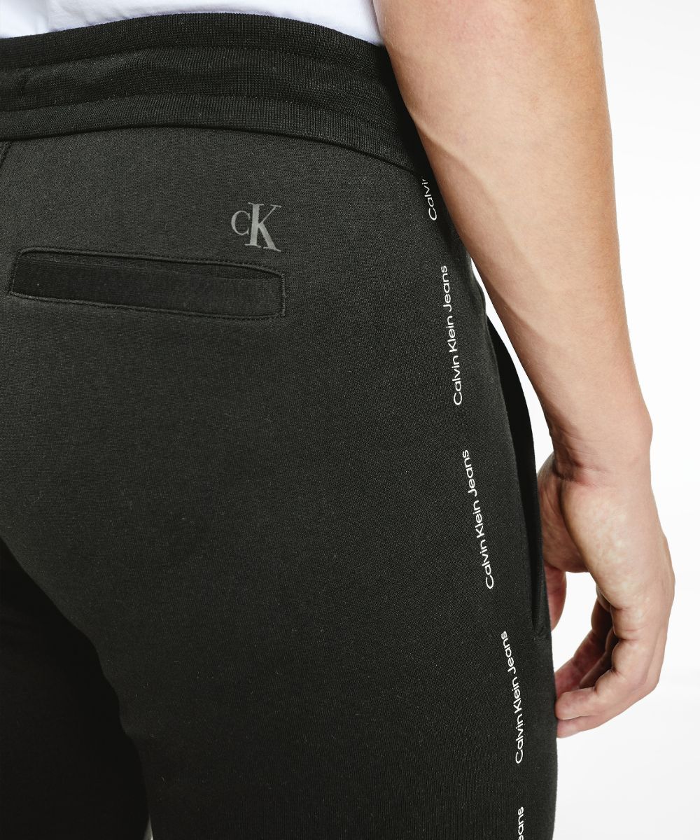 Organic Cotton Slim Logo Joggers Black