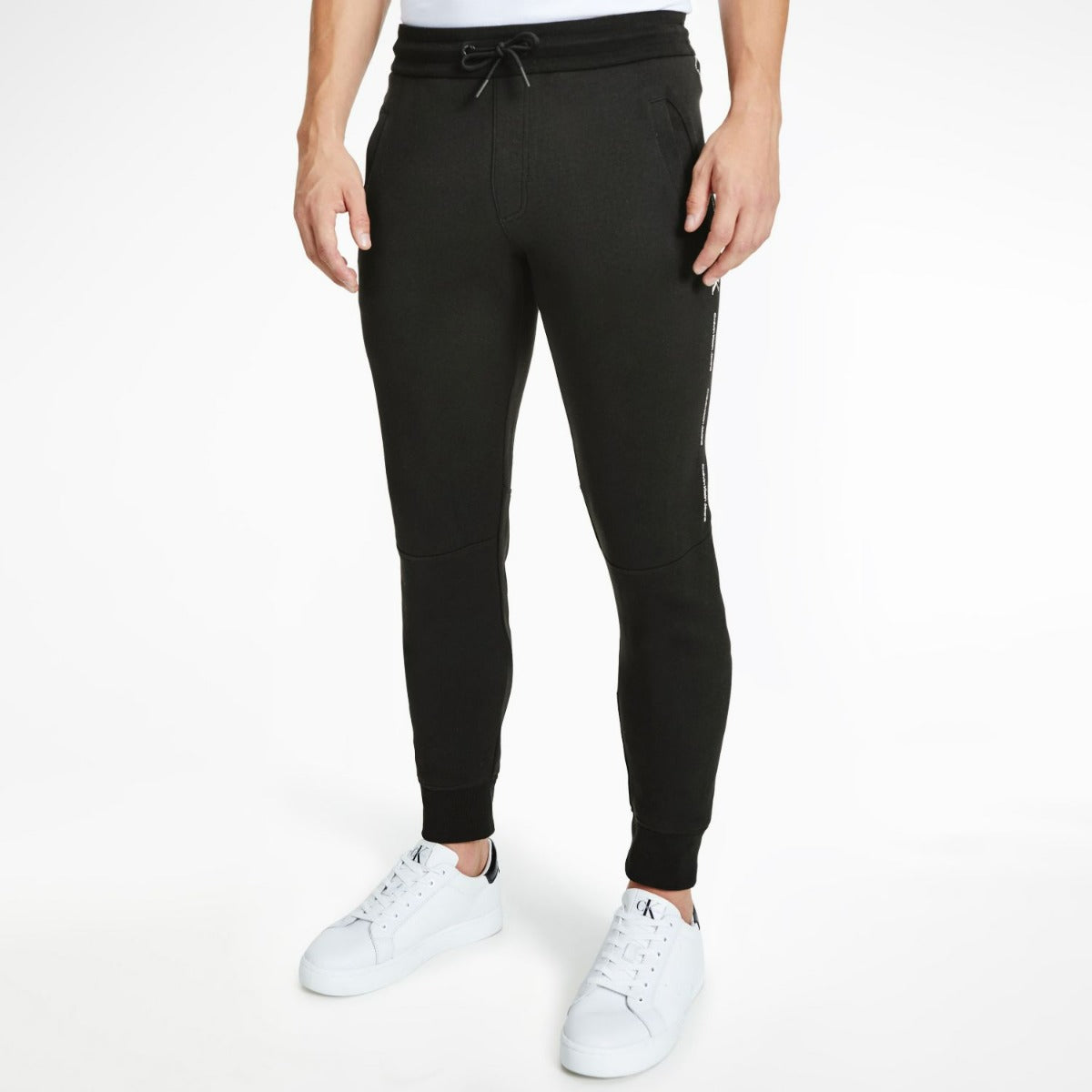 Organic Cotton Slim Logo Joggers Black