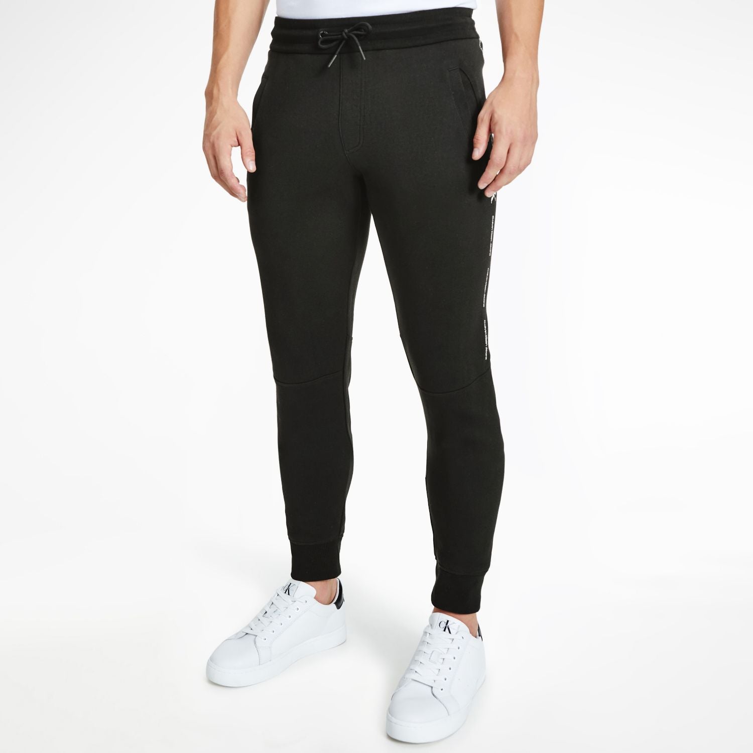Organic Cotton Slim Logo Joggers Black