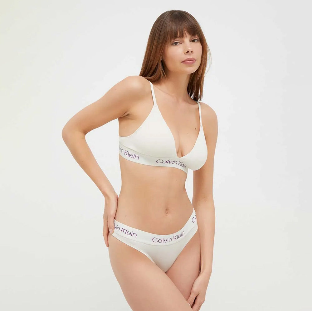 Lined Triangle Bra - Cream