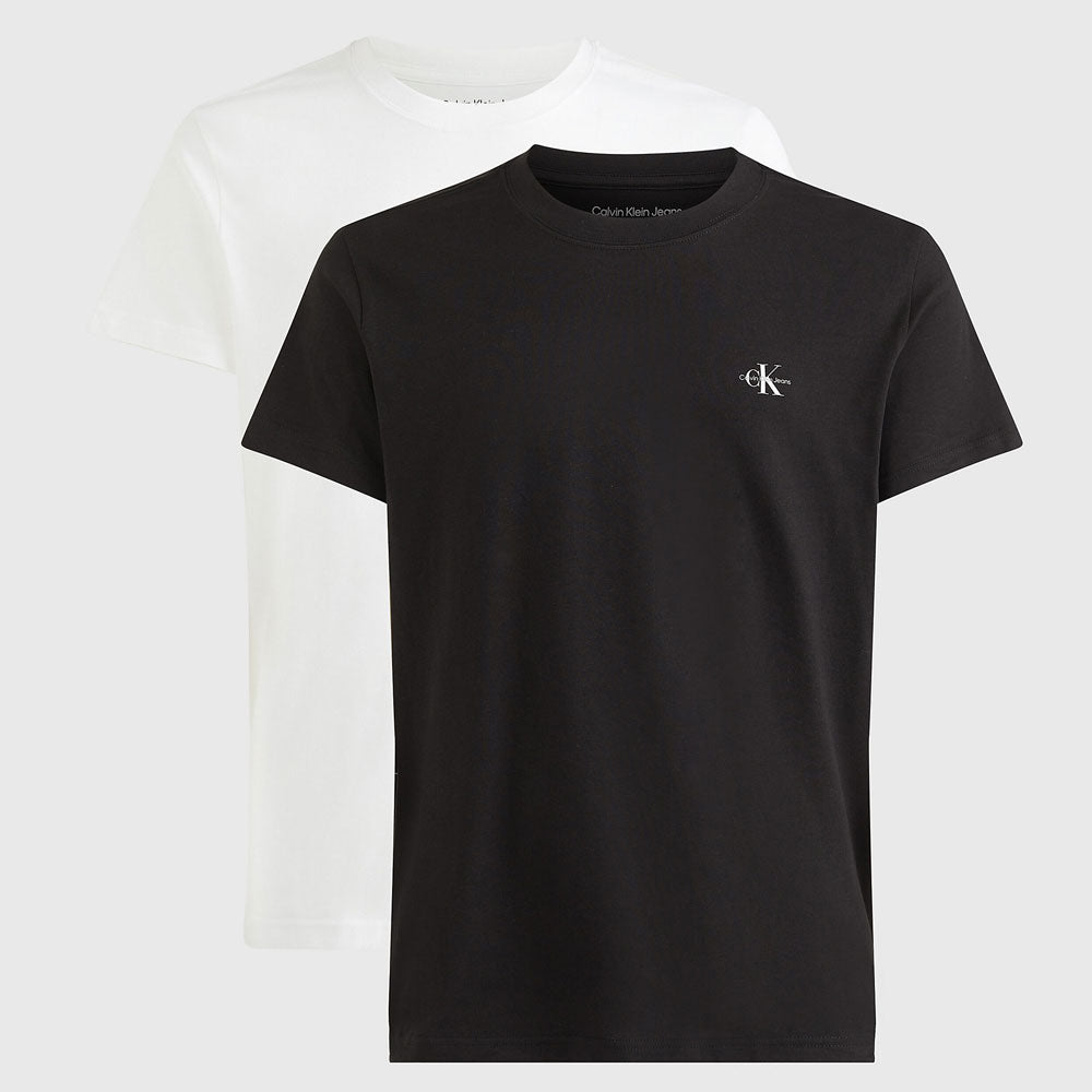 Men's 2 Pack Monogram Cotton T-shirt - Black White