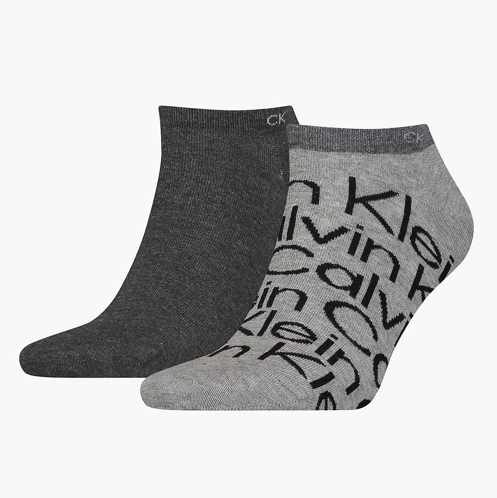 CK Men Sock 2 Pack All Over Print - Grey Multi