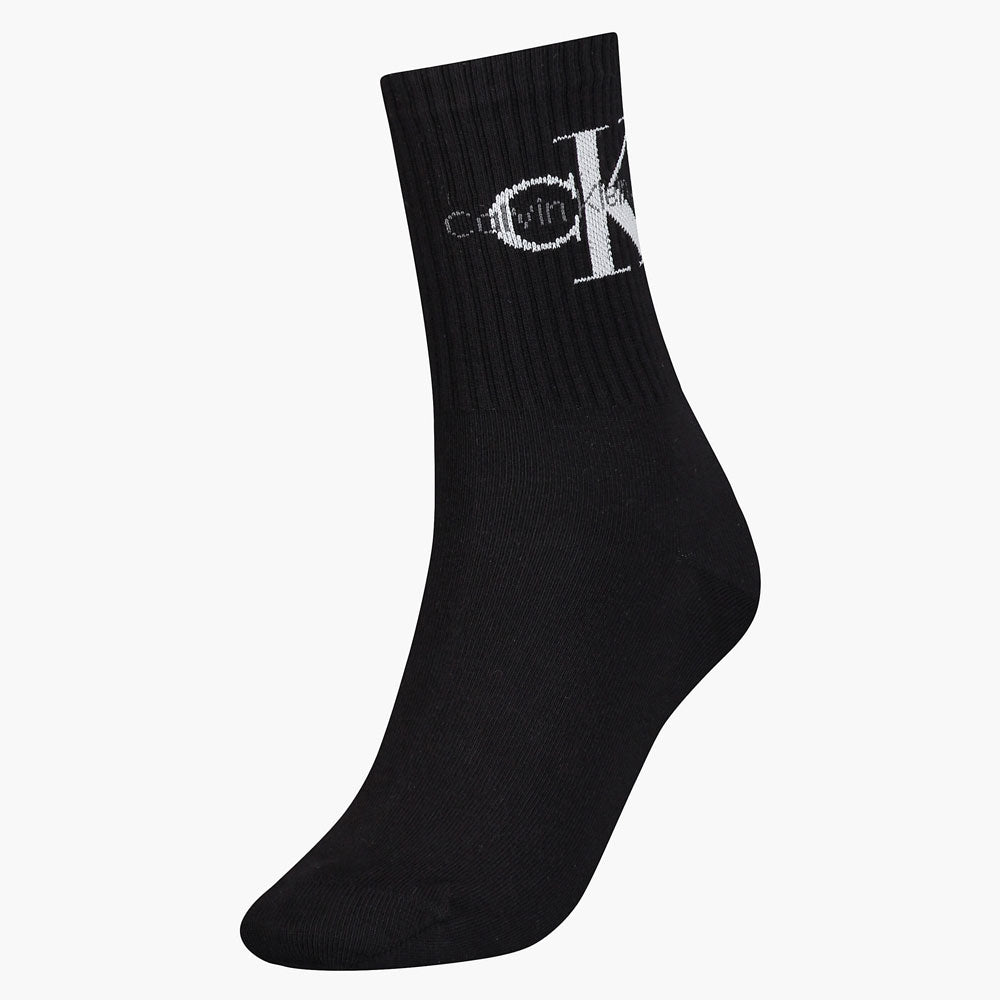 CALVIN KLEIN CKJ Women 1 Pack Sock Logo Crew - Black