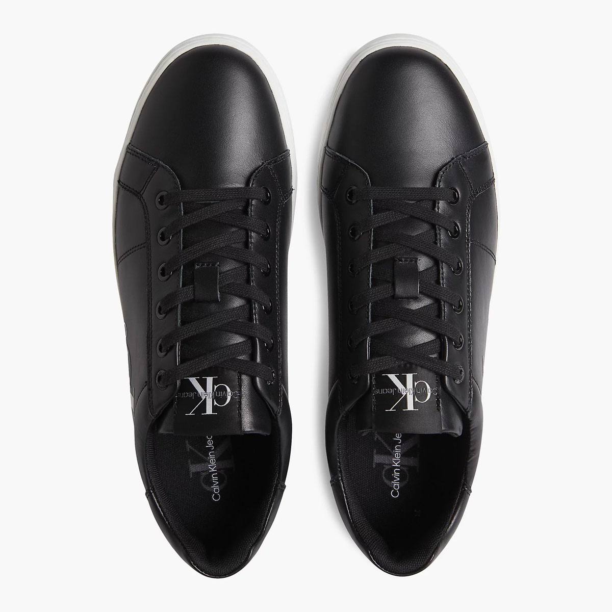 Cupsole Lace-Up Leather Sneaker - Black