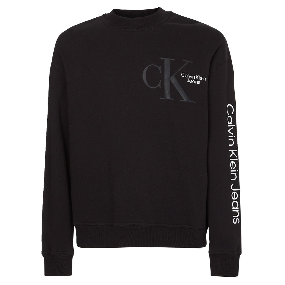 Dynamic Crew Neck Cotton Sweater - Black