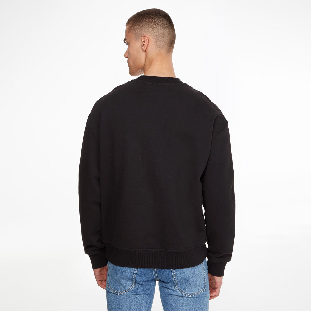 Dynamic Crew Neck Cotton Sweater - Black