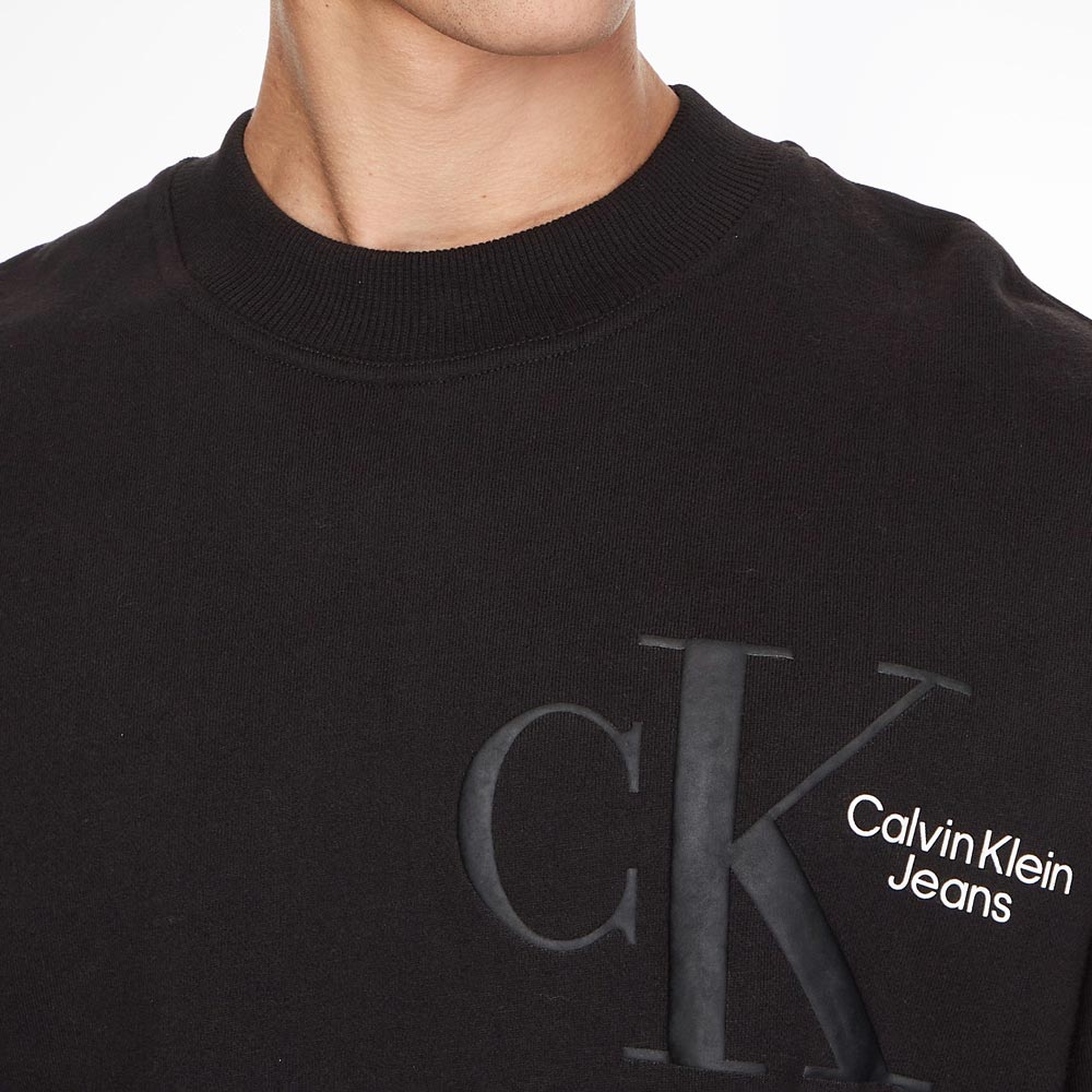 Dynamic Crew Neck Cotton Sweater - Black