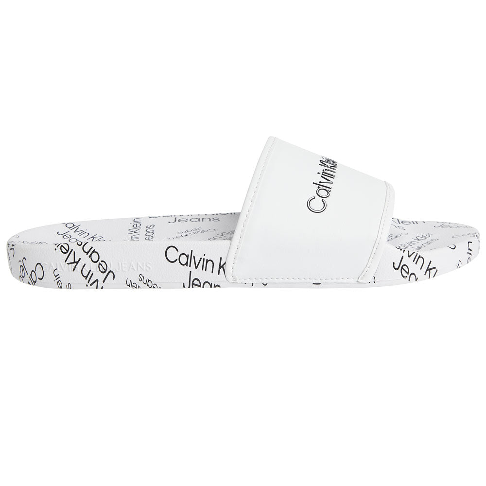 Fargos 5A1 Faux Leather Slides - White