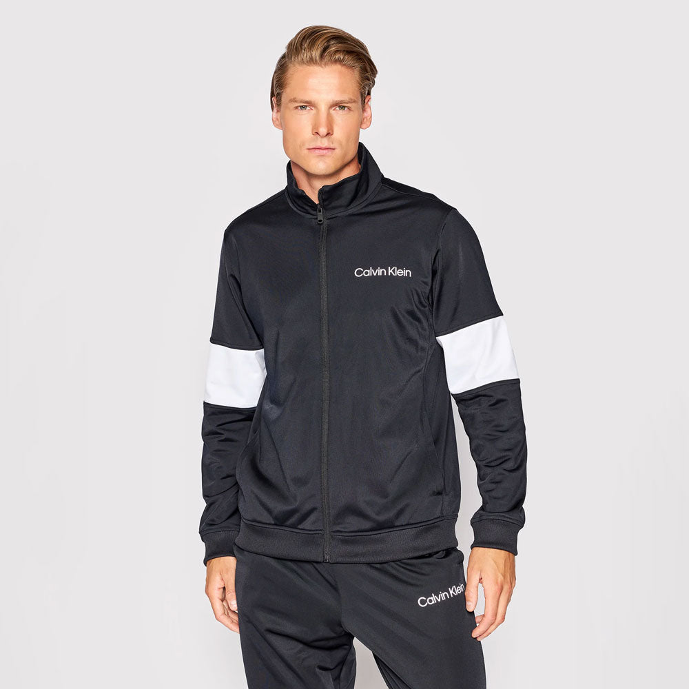 Men's Performance Post Workout Polyester Tracksuit Set - Black